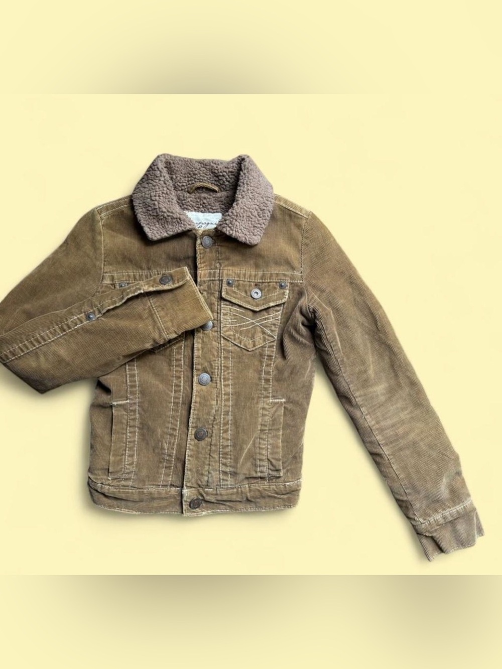 Vintage Y2K Aeropostale women’s Brown corduroy jacket sherpa lining, size XS